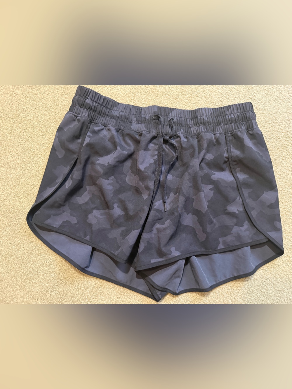 90 Degree By Reflex Black Gray Camo Women's Athletic Shorts